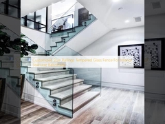 حواجز السلالم المصممة خصيصاً سد زجاجي متشدد للسلالم الداخلية