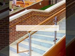 درابزين سلم زجاجي مقسى بدون إطار تصميم قابل للتعديل مشبك قبضة مقوسة 304 316 تركيب