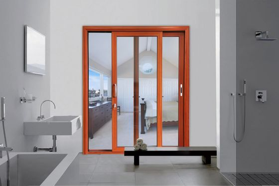 الباب المنزلق من الألومنيوم القوي يمكن تخصيصه بالزجاج المقاوم