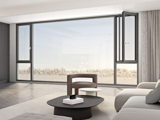 النافذة الآمنة من الألومنيوم مع الزجاج العازل المشدد والقفل متعدد النقاط