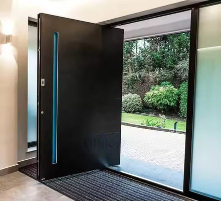 باب محوري داخلي من الألومنيوم من الفولاذ المقاوم للصدأ مع زجاج شفاف وسمك الإطار 1.8 ملم