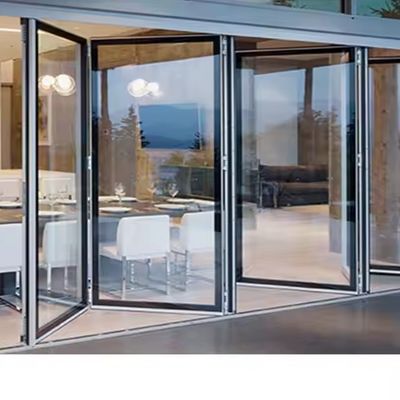 Exterior Accordion Entrance Fold Door Aluminum Glass Folding Doors for Veranda