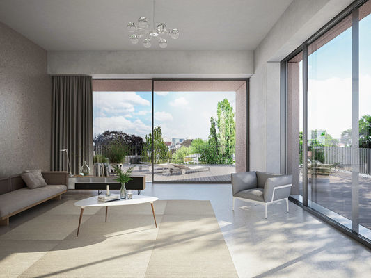 الباب المنزلق الألمنيوم بسيط الحديث مع الأجهزة الفولاذ المقاوم للصدأ والإطار المقوى