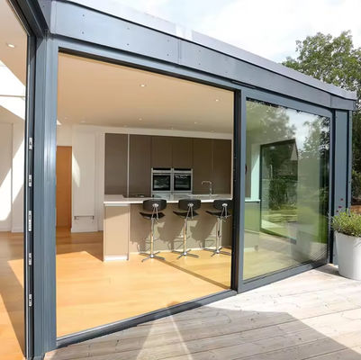 الباب المنزلق الألومنيوم الثقيل المعزول الزجاج المشدد الأبواب المنزلية للشرفة