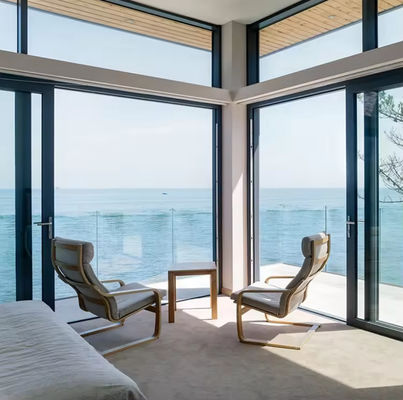 تخفيض الضوضاء الباب المنزلق الألومنيوم الزجاج العازل 3 أمتار الأبواب المنزلقة الألومنيوم