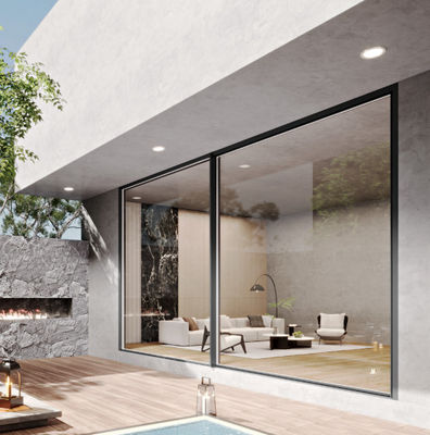 أبواب الزجاج المزلق المزلق الألمنيوم المزلق الأمان مع القفل متعدد النقاط