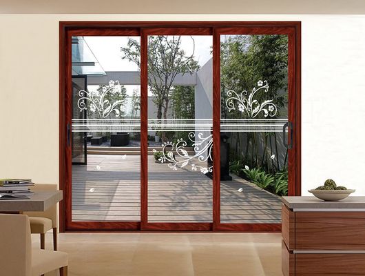 الباب المنزلق من الألومنيوم القوي يمكن تخصيصه بالزجاج المقاوم