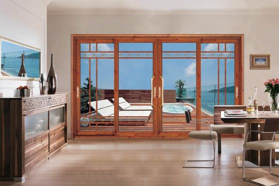 باب زجاجي مزدوج من الألومنيوم المنزلق مقاومة الإعصار باب زجاجي متعدد الزلازل