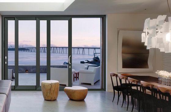 تخصيص كبير الزجاج المنزلق بوابات الفناء الإطار الألومنيوم مطبقة برودة