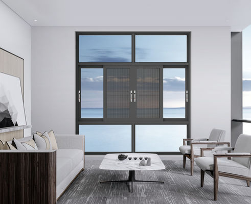 SZG Casement Open Aluminum Swing Window مع أجهزة الفولاذ المقاوم للصدأ