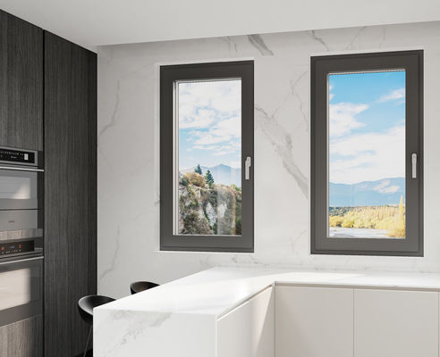 SZG Casement Open Aluminum Swing Window مع أجهزة الفولاذ المقاوم للصدأ