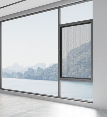 النافذة المتأرجحة من الألومنيوم الرمادي