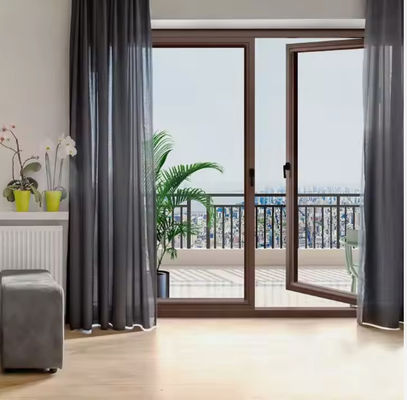 SZG البيت الألومنيوم الزجاج مزدوج الباب المتحرك للسلامة وفتح سلس