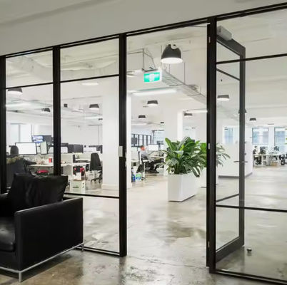 الباب المتحرك ذو الإطار الألومنيوم مزدوج الحاء التصميم الحديث مع الزجاج المشدد