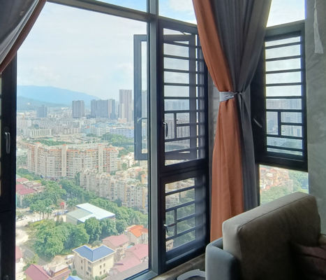 النافذة المتحركة الحديثة من الألومنيوم المعزولة الزجاجية