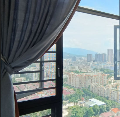 النافذة المتحركة الحديثة من الألومنيوم المعزولة الزجاجية