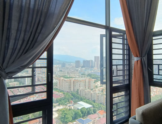 إطار الألومنيوم المتحرك للخارج النوافذ مخصصة مع الزجاج المعزول المشدد