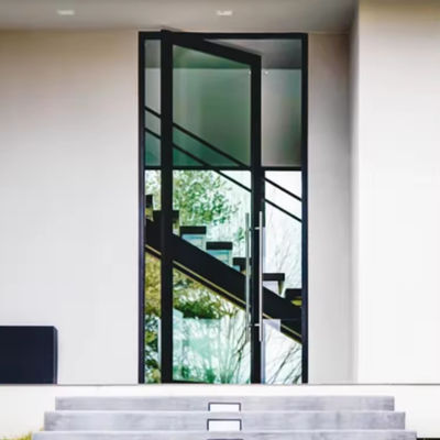 باب محور ألومنيوم مغلف بالمسحوق قابل للتخصيص باب دخول محور زجاجي مطلي