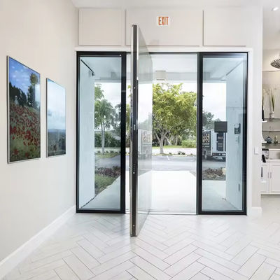 باب محور ألومنيوم مغلف بالمسحوق قابل للتخصيص باب دخول محور زجاجي مطلي