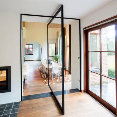 مقاومة الأعاصير الباب الألومنيوم محورية مخصصة مع الزجاج المصفوف