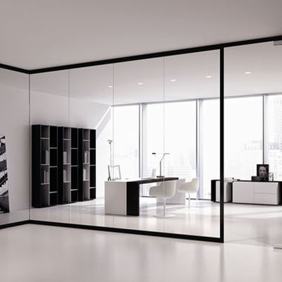 الحائط الزجاجي المرن الإطار الألومنيوم الحائطات المكتبية الصوتية