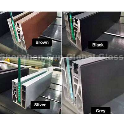 SZG U قناة بدون إطار 12 ملم شاشة شرفة الحواجز المباني السكنية