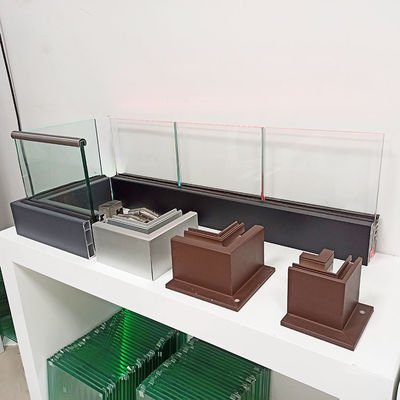 قابلة للتخصيص 12 ملم الألومنيوم U القناة الزجاجية الحاجز 304 SS الدرابزين بلا إطار زجاجية الرصيف