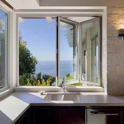 1النوافذ المطوية من الألومنيوم من 5 ملم طويلة الأمد مع نمط الطي الأفقي وإنهاء الإطار المضغوط