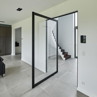 الباب الأمامي من نوع الزجاج من نوع الزجاج المنخفض مع الزجاج المصلح وإطار سبيكة الألومنيوم