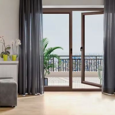 معزلة الألومنيوم الباب المتحرك الطلاء مسحوق للداخلية زجاجية باب المكتب