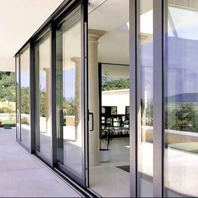 الباب المنزلق من الألومنيوم السكني مع طريقة فتح الدفع والسحب والزجاج مزدوج الحرارة