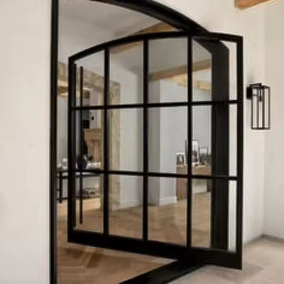 أبواب حديدية محورية تجارية صافية الزجاج الأمامي مع تصميم رسمي من الصلب والألومنيوم