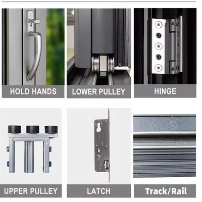 النافذة المطوية من الألومنيوم ذات الطراز الحديث مع الزجاج المعزول المشدد وسمك الزجاج المخصص