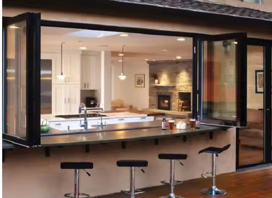 العزل الحراري نافذة الألومنيوم قابلة للطي لعزل الصوت والعزل الصوتي الجيد