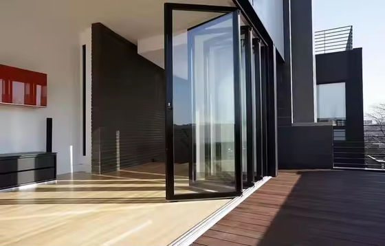 Exterior Accordion Entrance Fold Door Aluminum Glass Folding Doors for Veranda