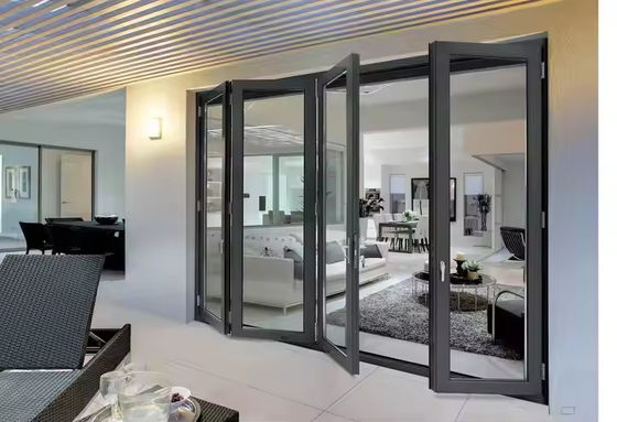 Exterior Accordion Entrance Fold Door Aluminum Glass Folding Doors for Veranda