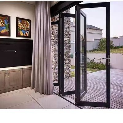 الألومنيوم الصوت والماء عازل ثنائي طي الباب الزجاجي الباب الحائط