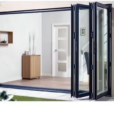 الألومنيوم الصوت والماء عازل ثنائي طي الباب الزجاجي الباب الحائط