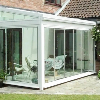 باب ألومنيوم قابل للطي ومخصص مع مادة ملف تعريف 6063-T5 وزجاج مقسى 12 مم