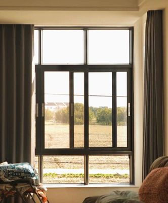 حرارة كسر مقاوم للرياح واقي الشمس الألومنيوم الزحف النافذة مع الزجاج المقاوم للضغط