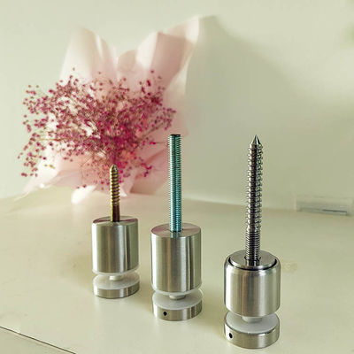 دبوس تثبيت درابزين زجاجي مثبت على الحائط بدون إطار من الفولاذ المقاوم للصدأ قابل للتعديل