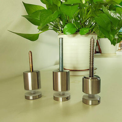 دبوس تثبيت درابزين زجاجي مثبت على الحائط بدون إطار من الفولاذ المقاوم للصدأ قابل للتعديل