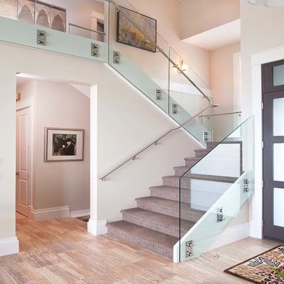 حواجز السلالم المصممة خصيصاً سد زجاجي متشدد للسلالم الداخلية