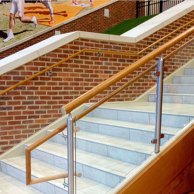 درابزين سلم زجاجي مقسى بدون إطار تصميم قابل للتعديل مشبك قبضة مقوسة 304 316 تركيب