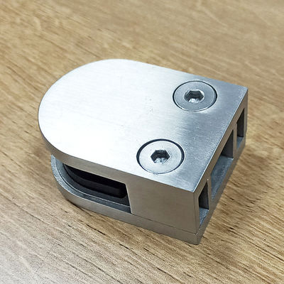 درابزين سلم زجاجي مقسى بدون إطار تصميم قابل للتعديل مشبك قبضة مقوسة 304 316 تركيب