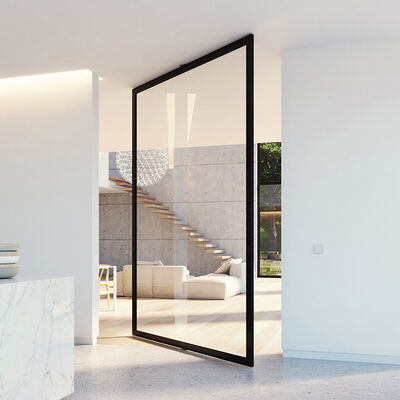 6 + 6 مم 8 + 8 مم باب محوري للأمن من الزجاج المقسى الشفاف والحديد الصلب