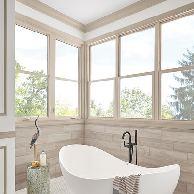 النافذة المتحركة من الألومنيوم العازلة للصوت والفعالة من حيث الطاقة مع ضمان لمدة 10 سنوات وزجاج مزدوج الزجاج